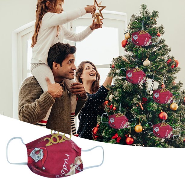 Fiudx Adorno de Máscara Navideña 2020, Diseño Creativo de Colgante Navideño, Tela, Decoración Única para Árbol de Navidad, Idea de Regalo Memorable, Recuerdo de Temporada Navideña, 1 Pieza