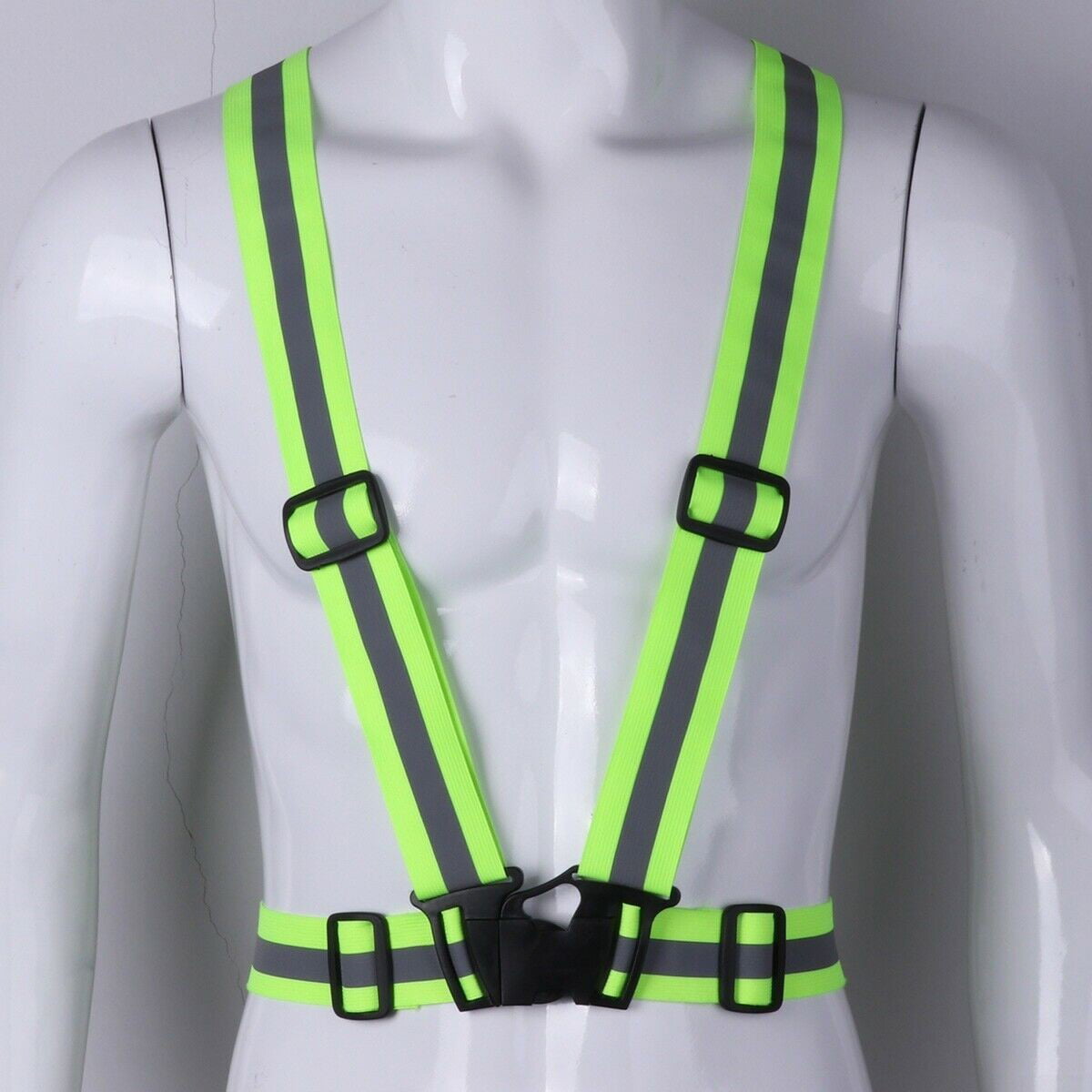 Reflective Safe Belt Vest Adjustable High Visibility for Night Sports Run Jog x1