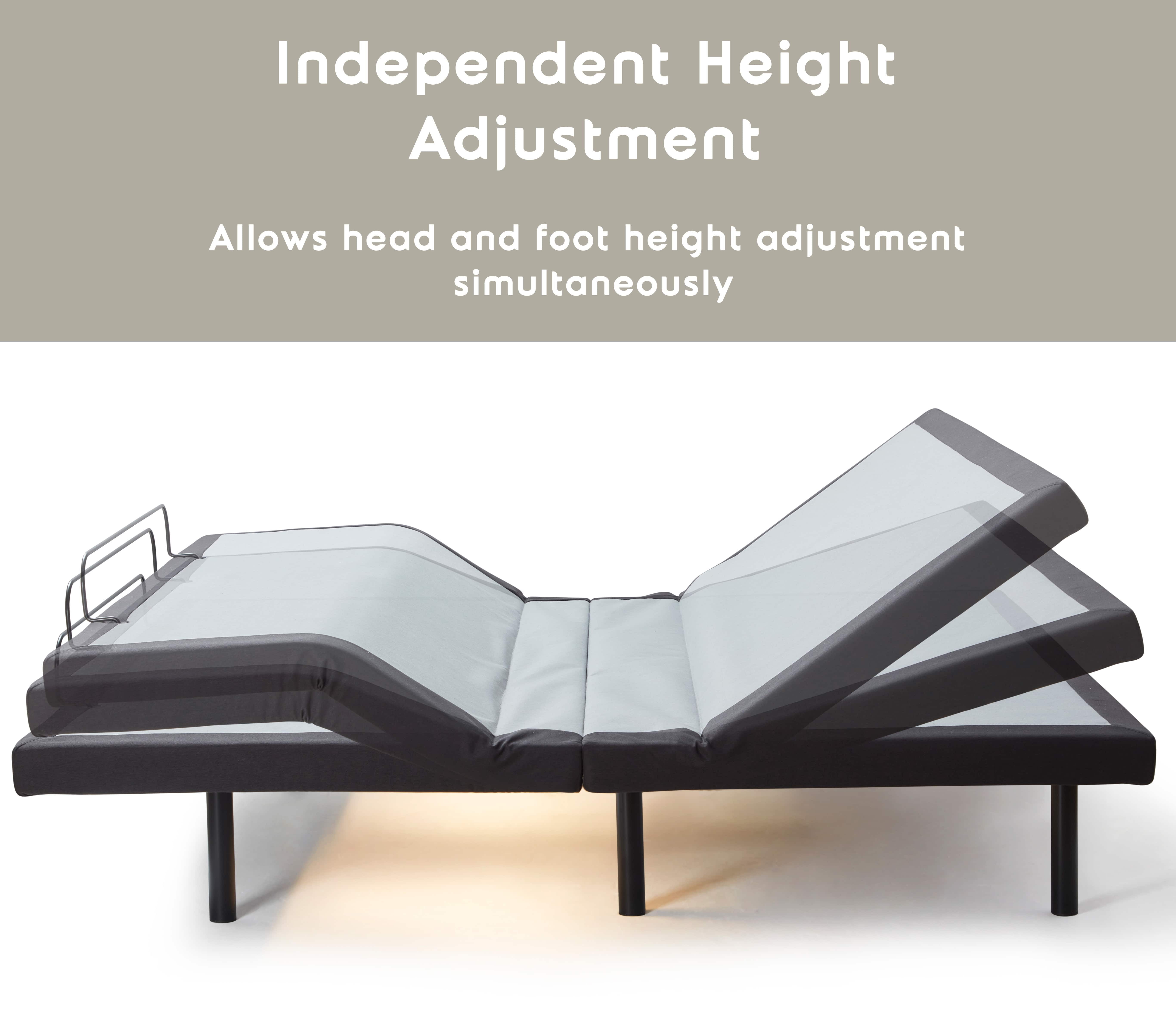 Lammaloe Electric King Size Adjustable Bed Frame with Massage Feature and Wireless Remote, Zero Gravity Metal Adjustable Bed Base King with 14" Storage, USB Ports, LED Lights