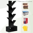thumbnail image 6 of Sorbus Modern Tree Bookshelf – 7-Tier Zigzag Bookcase with Drawer, Vertical Storage Shelf for Books & Décor, Space-Saving Design, Black, 6 of 11