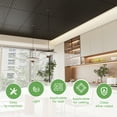 thumbnail image 5 of LooYee 24 Pcs 2ft x 4ft Drop Ceiling Tiles, 24"x48" PVC Glue Up Ceiling Panel Black, Waterproof PCV Panel, Cover 192 Sq. Ft, 5 of 8