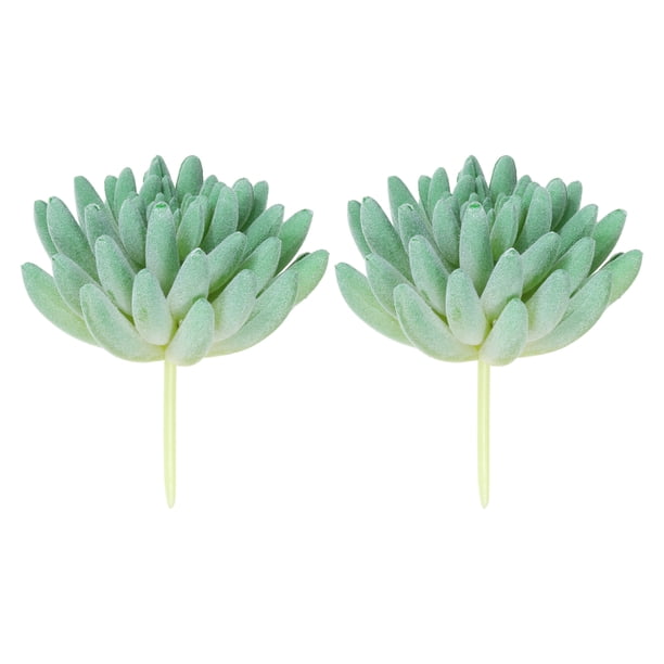 Plantas suculentas artificiales Uxcell sin maceta, simulación de plantas, verdes, paquete de 2