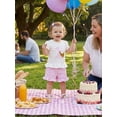 thumbnail image 6 of BemeyourBBs Baby Girl 1st Birthday Outfits One Years Old Birthday Clothes Chick Number Embroidery Short Sleeve Ruffle Shirt Tops and Plaid Shorts Set Summer Clothing, 6 of 9