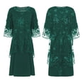 thumbnail image 5 of LiiYii 2PCS Women Tube Dress with Lace Cover Up Plus Size Mother of The Bride Dress Wedding Party Gown Green S, 5 of 6