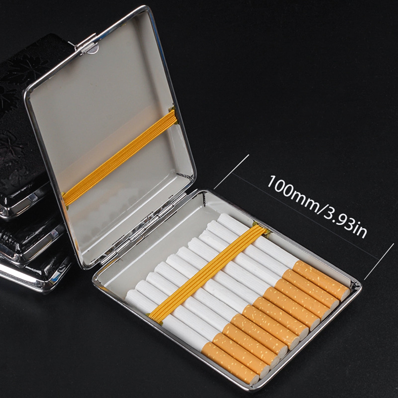 Dream Lifestyle Cigarette Storage Case, Cigarette Storage Box, Metal Cigarette  Box Case, Cigarette Box Holder Holds 100mm 20 Cigarette Case Tobacco Box  Holder, Durable, Double Sided Elastic Rope