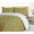 thumbnail image 5 of Ambesonne Floral Duvet Cover Sets, Calendula Flowers Cartoon, 2-Queen, Pale Teal Orange, 5 of 7