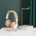 thumbnail image 1 of Rose Gold Metal Headphone Stand: Customizable, Durable Desktop Accessory for Headset Storage, Versatile Workspace Organizer with Global Market Appeal, Ideal for Business Gifts & Wholesale (Rose Gold), 1 of 3