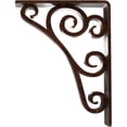 thumbnail image 4 of Ekena Millwork 2"W x 5 1/2"D x 8"H Tristan Wrought Iron Bracket, (Triple center brace), Antiqued Copper, 4 of 8