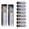 thumbnail image 1 of 5 Paires Module Émetteur-Récepteur Réseau BIDI SFP 1.25 Gigabit Mode Unique LC 1000BASE-LX Interface Fibre Unique SFP 20km, 1 of 5