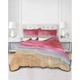 thumbnail image 2 of Quilts Full Size Bedding Set, Red Ombre Coastal Lightweight Quilted Comforter, Summer Nautical Beach Ocean Seaside Soft Reversible Bedspread Coverlet with Pillow Covers for All Season, 78" x 90", 2 of 7