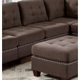 thumbnail image 5 of Miekor Furniture Living Room Furniture Tufted Armless Chair Black Coffee Linen Like Fabric 1pc Armless Chair Cushion Nail heads Wooden Legs 4197, 5 of 16