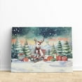 thumbnail image 3 of Merry Christmas Santa Reindeer Antlers Bull Terrier Sleigh Xmas Winter Holiday Horizontal Matte Canvas Poster Bully Dog Lovers Gifts Idea Wall Art Home Decor - 00023, 3 of 5