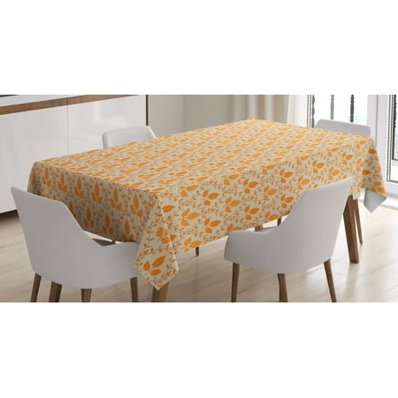 

Orange and Beige Tablecloth Artistic Pattern with Foliage of Deciduous Trees Autumn Season Forest Rectangular Table Cover for Dining Room Kitchen 52 X 70 Inches Orange Beige by Ambesonne
