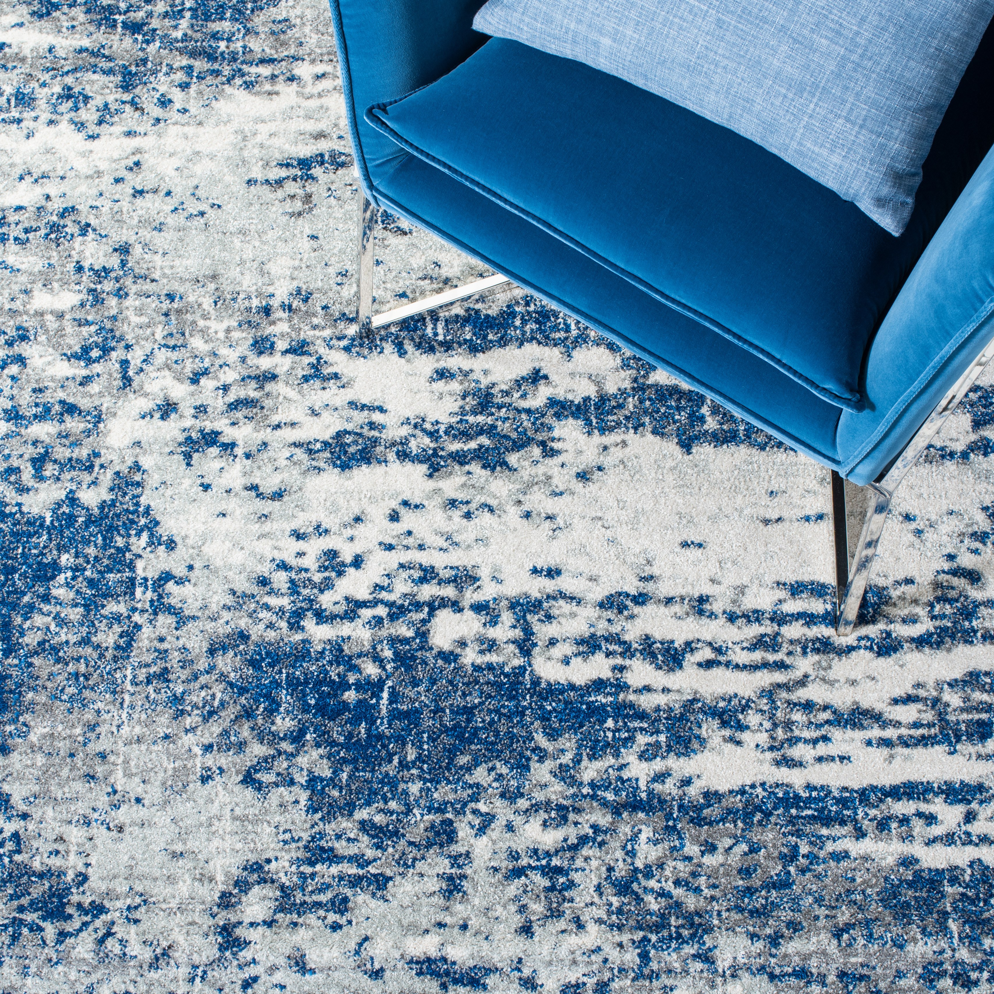 SAFAVIEH Evoke Frosina Abstract Area Rug, Dark Blue/Gray, 9' x 12'