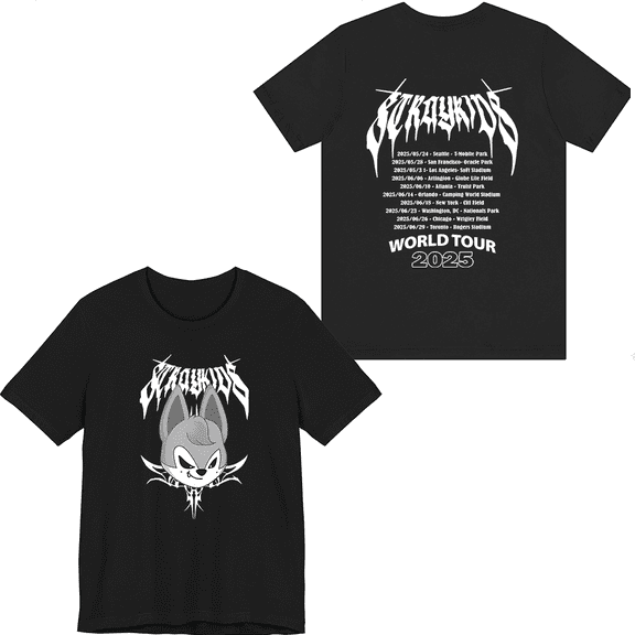 Stray Kids Merch 2025 World Tour Chris T-shirt Fashion Men Women Short Sleeve Casual Graphic Tee