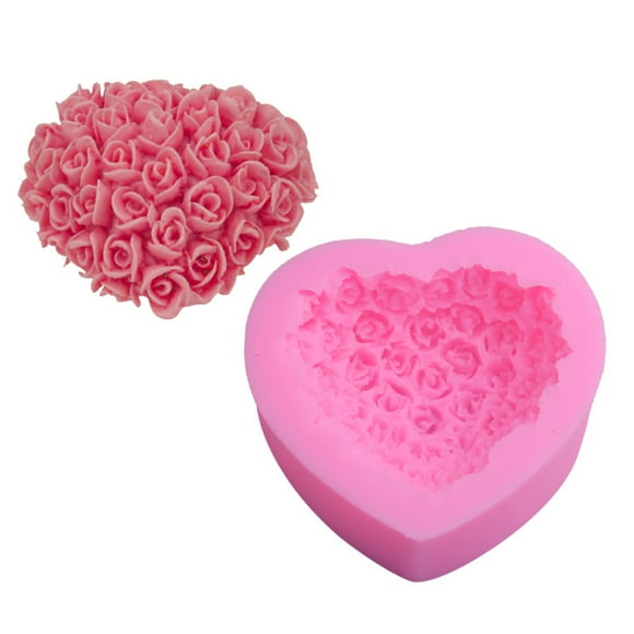 Cake pans molds heart-shaped rose bouquet fondant mold cake mold baking diy silicone cake mold