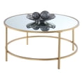thumbnail image 2 of Convenience Concepts Gold Coast Mirrored Round Coffee Table, Mirrored Top/Gold Frame, 2 of 2
