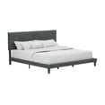thumbnail image 2 of Hillsdale Furniture Muellen Upholstered Platform King Bed with 2 Dual USB Ports, Graphite Gray Vinyl, 2 of 5