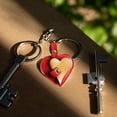 thumbnail image 3 of Hearth & Gear Leather Heart Keychain Handmade Cute For Her, 3 of 5