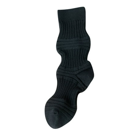 

Womens Socks Fall Winter Mid Tube With Folds Color Contrast Fashion Casual Pile Socks for Women