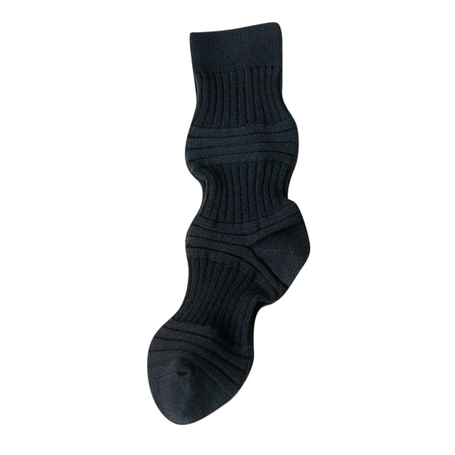 Bas Femme Automne et Hiver Mi-Mollet avec Plis et Contraste de Couleurs Mode Décontractée Chaussettes à Poil Bas