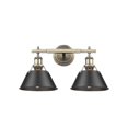 thumbnail image 2 of Yep by Golden Lighting Orwell 2-light Vanity in Aged Brass and Matte Black shade, 2 of 3