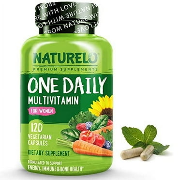 NATURELO One Daily Multivitamin for Women - Energy Support, Gluten-Free - 120 Capsules