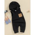 thumbnail image 2 of Bagilaanoe Newborn Baby Boys Summer One-pieces Contrast Color Sleeveless Hooded Jumpsuit 3M 6M 12M 18M Infant Romper Casual Clothing, 2 of 8