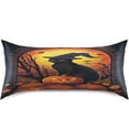 thumbnail image 3 of GZHJMY Satin Pillowcase for Hair and Skin Breathable Slip-Cool, Wrinkle-Resistant Soft and Smooth 20x40In Single Side Envelope Opening Without Zipper Cat Sitting Halloween, 3 of 7