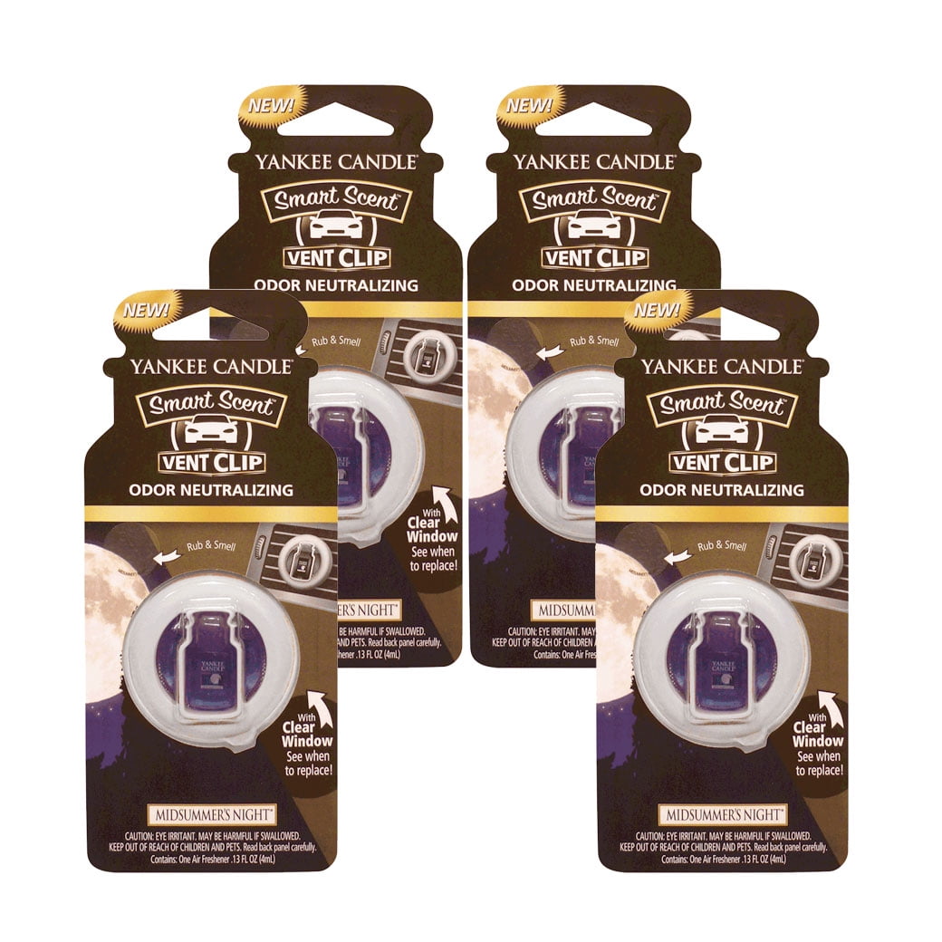 Yankee Candle Smart Scent Vent Clip Car Air Freshener Midsummer's Night (4 Pack)
