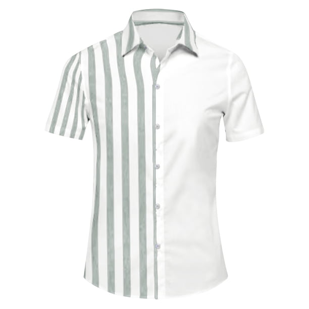 pstuiky Camisas casuales de manga corta para hombre, Camisa casual de color liso para hombre con botones y cuello vuelto, manga corta camisetas de hombre xxl