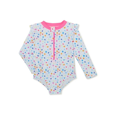 

Shelloha Toddler Girl Long Sleeve One-Piece Swimsuit with UPF 50+ Sizes 12M-5T