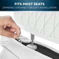thumbnail image 3 of MotorBox Car Seat Covers – DiamondLux Edition Premium Faux Leather White Seat Protectors – Double Cross Stitched Cushioned Automotive Accessories for Trucks, SUVs, Cars – Front Seat Set, 3 of 6
