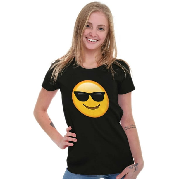 Brisco Brands Emoji Tees Shirts Tshirts For Womens Sunglasses Smile