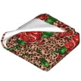 thumbnail image 2 of Bingfone Rose Mix Leopard 1 Print Flannel Fleece Blanket Throw Blanket for Bed,Sofa,Couch,Travel,Camping(50"x40" ), 2 of 8