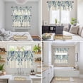 thumbnail image 6 of Blue Teal Eucalyptus Leaves Kitchen Curtains Sets for Windows 24 Inch Length, Watercolor Vintage Botanical Rod Pocket Window Treatments Tier Curtains and Valances Set for Bedroom/Bathroom, 6 of 8