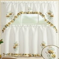 thumbnail image 4 of 3 Pcs  Embroidered Red Apple Swag Valance Kitchen Curtain Set, 4 of 5