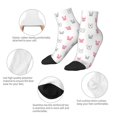 thumbnail image 5 of Rateoe Girl Rabbit Pattern Quarter Crew Socks,Toe Seamed Ankle Socks,Cotton Cushioned Breathable Athletic Crew Sports Socks, 5 of 7