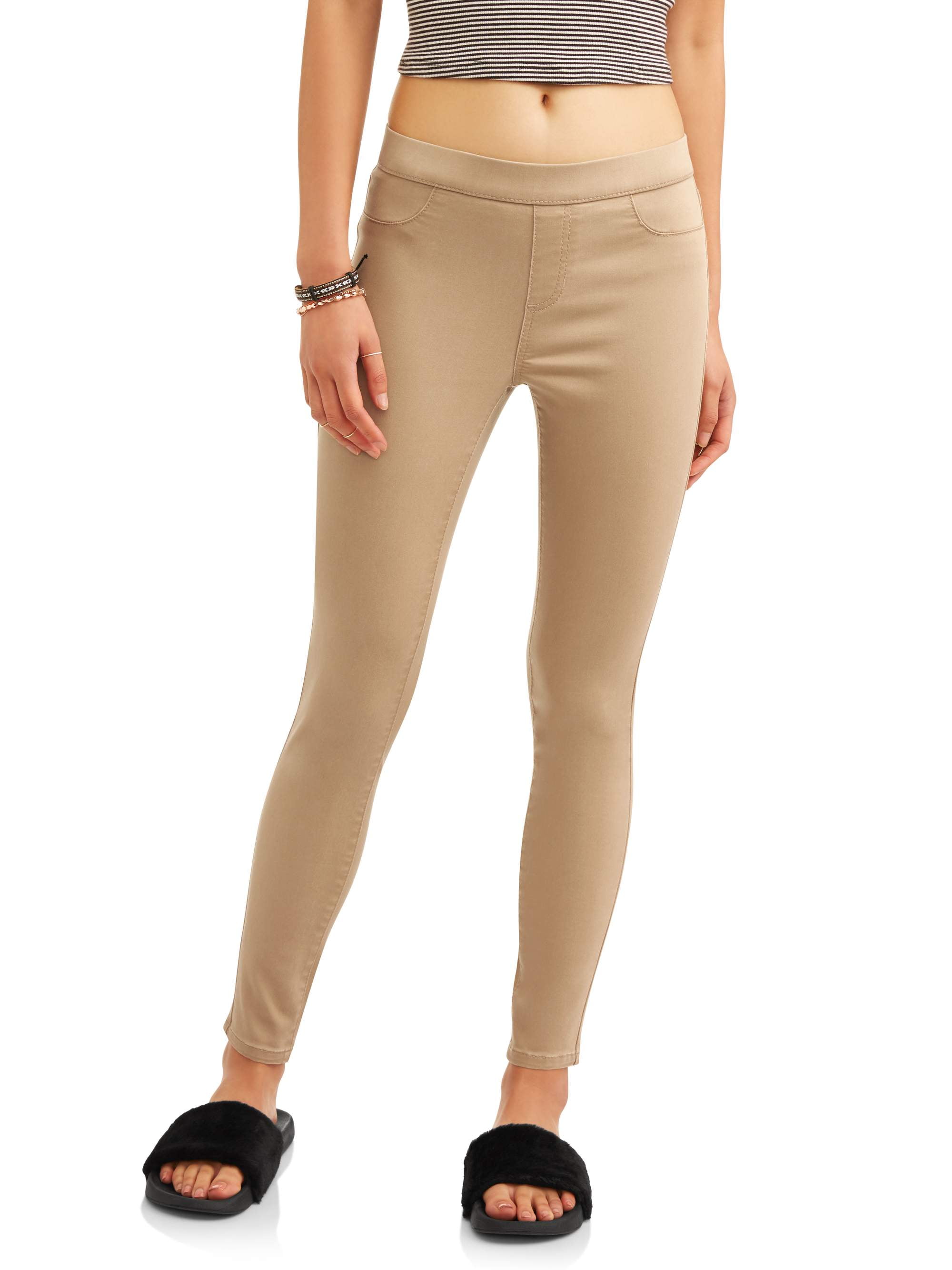 khaki pull on jeggings