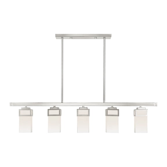 Livex Lighting Harding 5 Light Linear Chandelier in Brushed Nickel