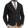 thumbnail image 2 of USNSM Mens Shawl Collar Blazer Knit Sweater Fashion Cardigan Button Down Jacket Slim Fit Open Front Long Sleeve Coats Black XXL, 2 of 6