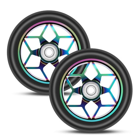 2 Pcs Scooter Accessories 110mm Scooter Wheels Colorful Pu Wheels Thick Stunt Car Wheels _WM25