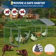 thumbnail image 6 of 120"X40"x40"/160"×40"×40" Metal Chicken Coop, Heavy Duty Walk-in Chicken Runs with Anti-UV Cover & 3 Doors, Portable Outdoor Poultry Cage - Large Backyard Farm Playpen, Exercise Pen for Animals, 6 of 9