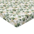 thumbnail image 4 of Ambesonne Leaves Fitted Sheet, Tropical Eucalyptus Pattern, Twin Size, Camel Reseda Green White, 4 of 5