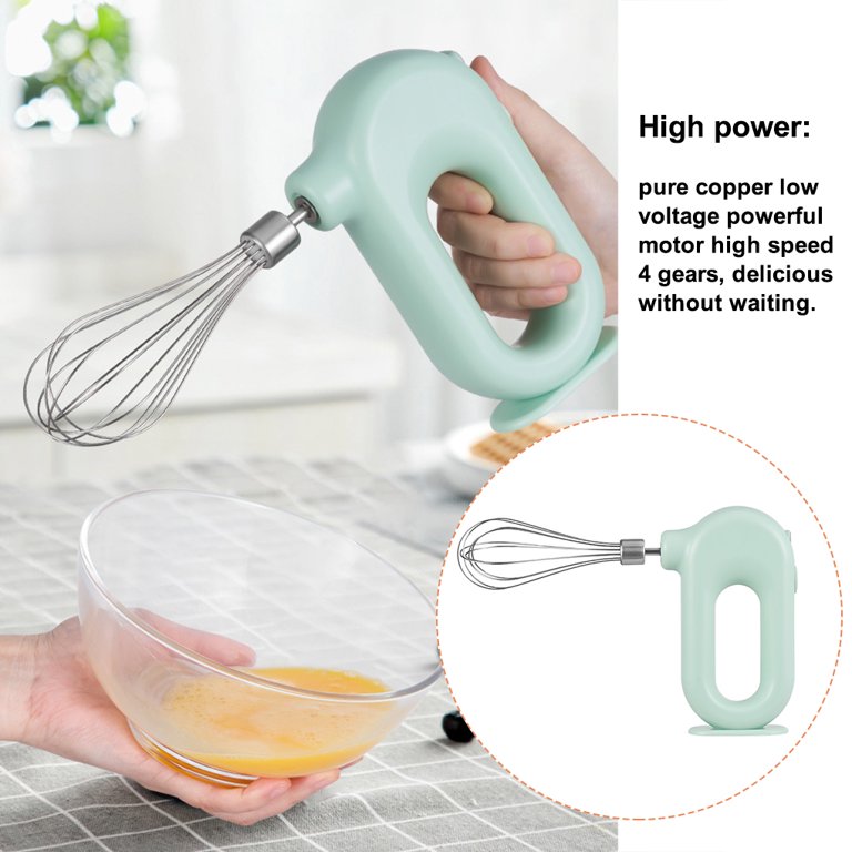 Dido Egg Whisk Handheld Adjustable Kitchen Cream Frother Electric  Rechargeable Egg Mixer Blender, Green, Single Stick 