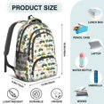 thumbnail image 5 of Tractor and Trailers White Pattern Backpack for School, Cute School Bag with Adjustable Shoulder Straps and Padded Back, 16.9"x12.6"x5.9", 5 of 5