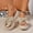 Gold, variant on Womens Platform Espadrilles Slip On Wedge Sandals Bow Tie Open Toe Slides Shoes Black 6(37)