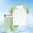 thumbnail image 2 of fatyb Garçons Filles Été Ensembles 2 Pcs T-Shirts à Manches Courtes Col Rond Shorts Ensembles de Shorts Décontractés pour Enfants, 2 of 6