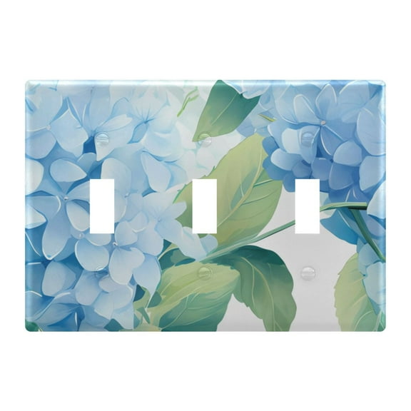 3 Gang Switch Covers Butterflies in Hydrangea Light Wall Plate Home Faceplate Switch Plates 6.37”x4.48”