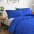thumbnail image 3 of 3 Piece Luxury Thicker Pattern Comforter Set, 800 TC, 100% Egyptian Cotton, Super King Size Royal Blue Solid Color, 3 of 6